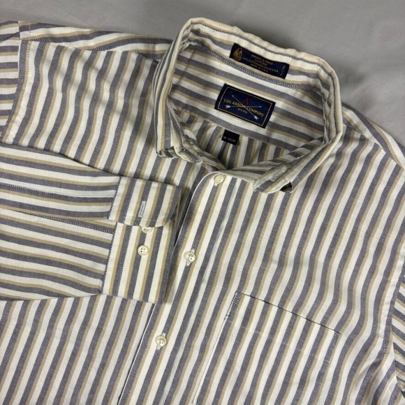 The Arrow Company Other - Arrow Company Mens 16 32/33 Striped Oxford Shirt Button Down Blue Vintage USA